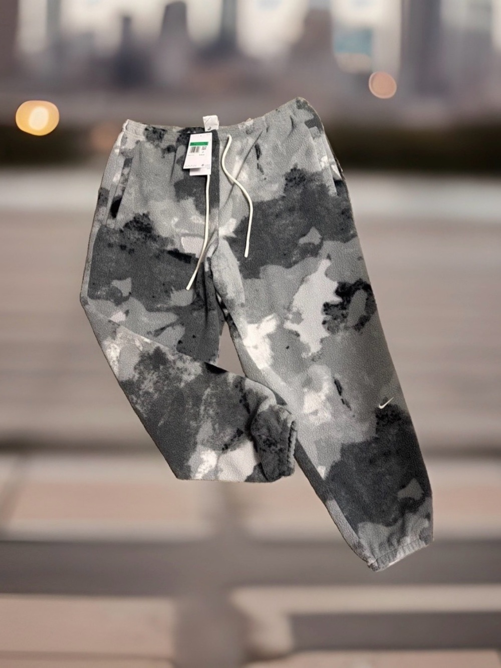 Nike Therma-FIT Sherpa Basketball Pants Grey Camo Men's Size XL HV3554-068